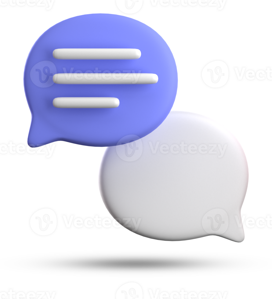 3d Renderização do discurso bolha ícones, 3d pastel bate-papo ícone definir. conjunto do 3d falar bolha. conversando caixa, mensagem caixa. bate-papo ícone definir. balão 3d estilo png