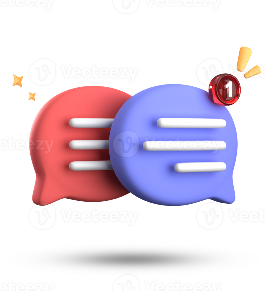 3d rendering of speech bubble with notification icons, 3D pastel chat icon set. Set of 3d speak bubble. png
