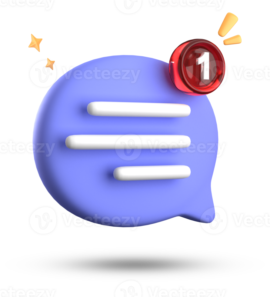 3d rendering of speech bubble with notification icons, 3D pastel chat icon set. Set of 3d speak bubble. png