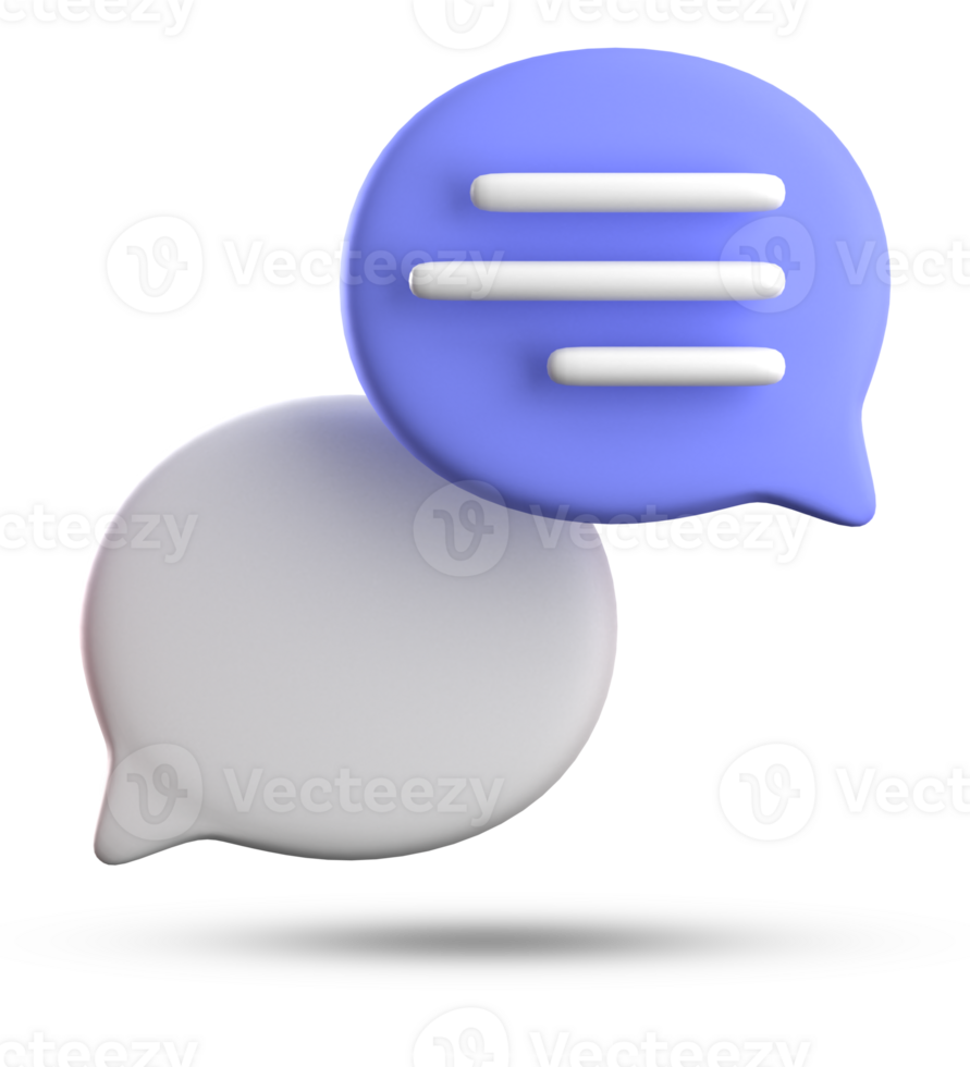 3d Renderização do discurso bolha ícones, 3d pastel bate-papo ícone definir. conjunto do 3d falar bolha. conversando caixa, mensagem caixa. bate-papo ícone definir. balão 3d estilo png