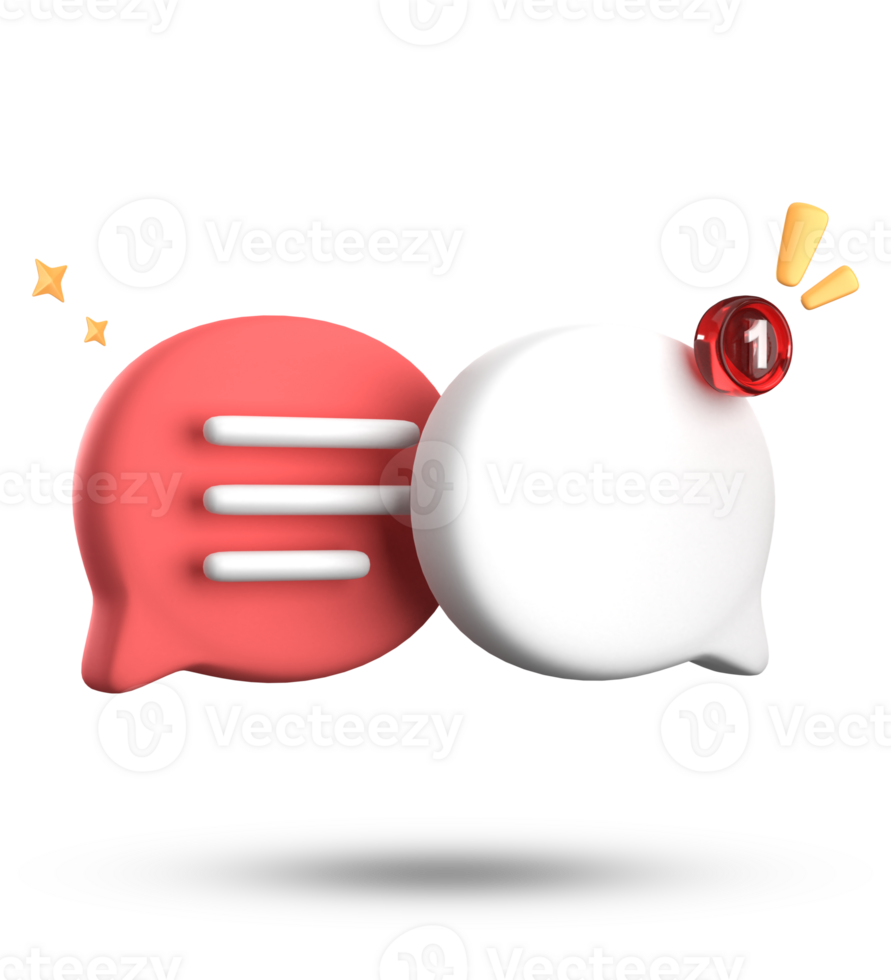 3d rendering of speech bubble with notification icons, 3D pastel chat icon set. Set of 3d speak bubble. png
