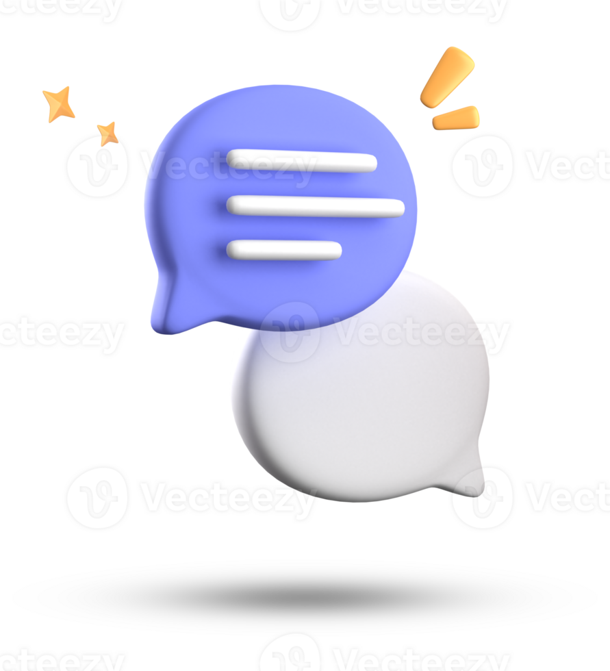 3d tolkning av Tal bubbla ikoner, 3d pastell chatt ikon uppsättning. uppsättning av 3d tala bubbla. png