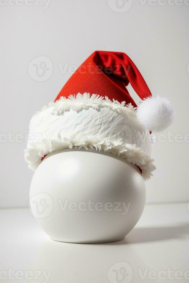 santa hat isolated on white background. AI generated photo