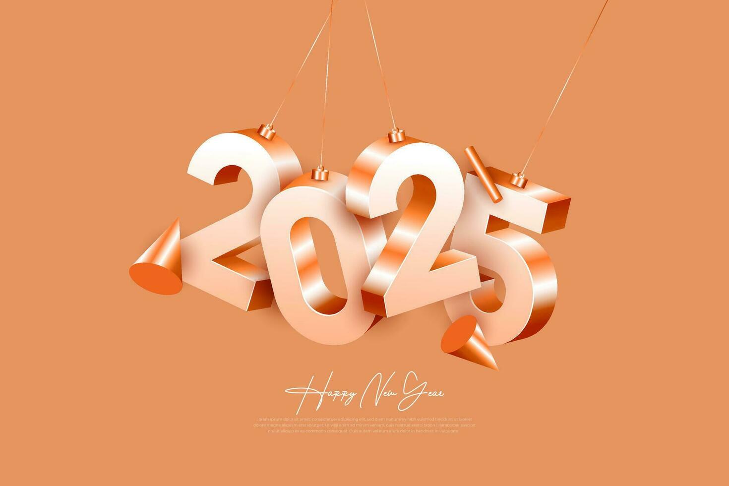 contento nuevo año 2025 diseño modelo. 2025 nuevo año celebracion concepto para saludo tarjeta, bandera y enviar modelo vector