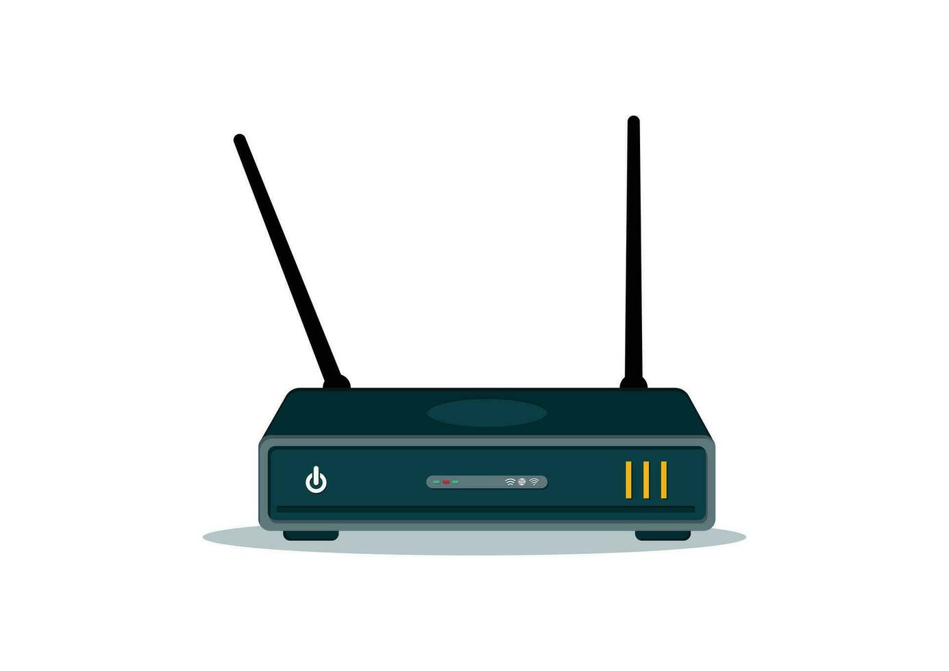 Wifi Router Vector Flat Design. Wireless Router Isolated on White