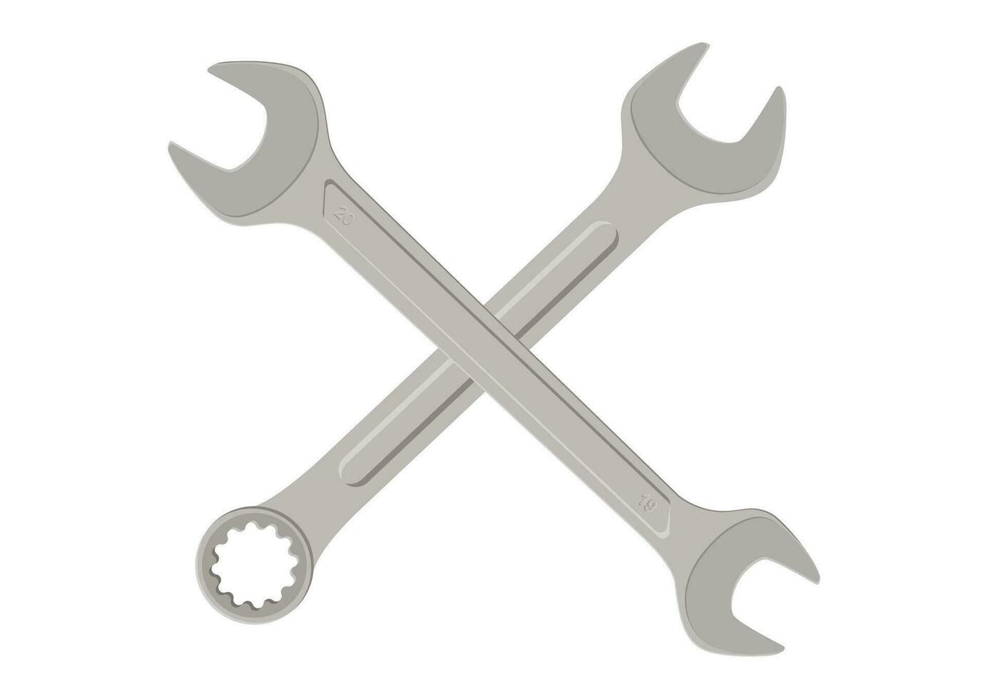 Wrench work tools clipart vector flat design isolated on white background