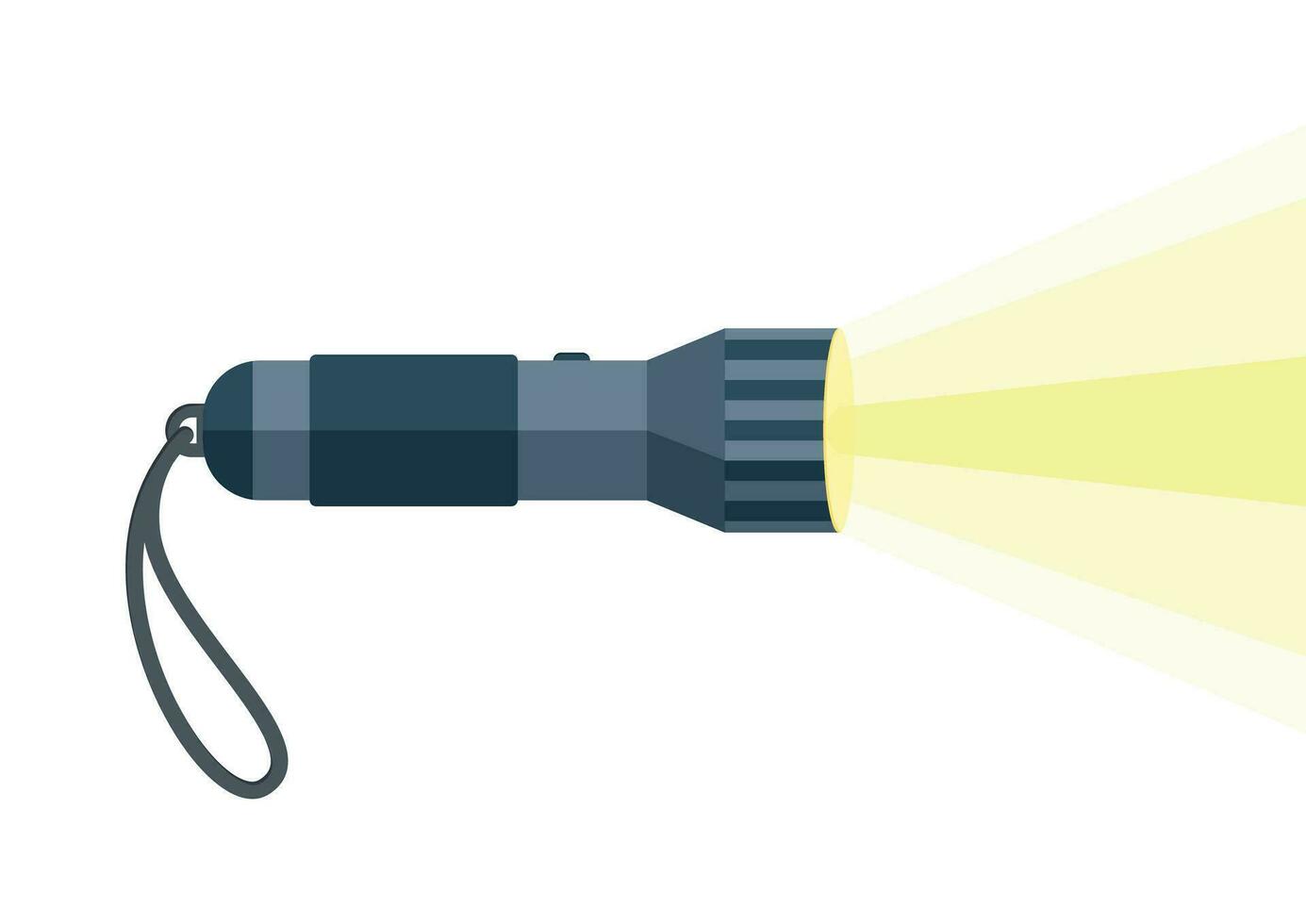 Tourist pocket flashlight lantern vector flat design isolated on white background