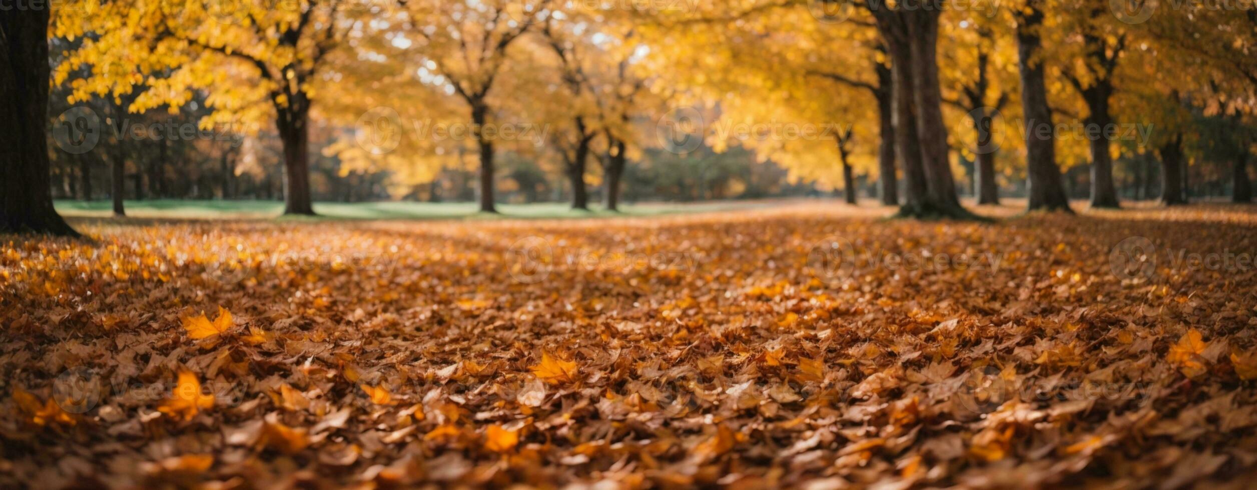Beautiful autumn landscape with. Colorful foliage in the park. Falling leaves natural background. AI generated photo