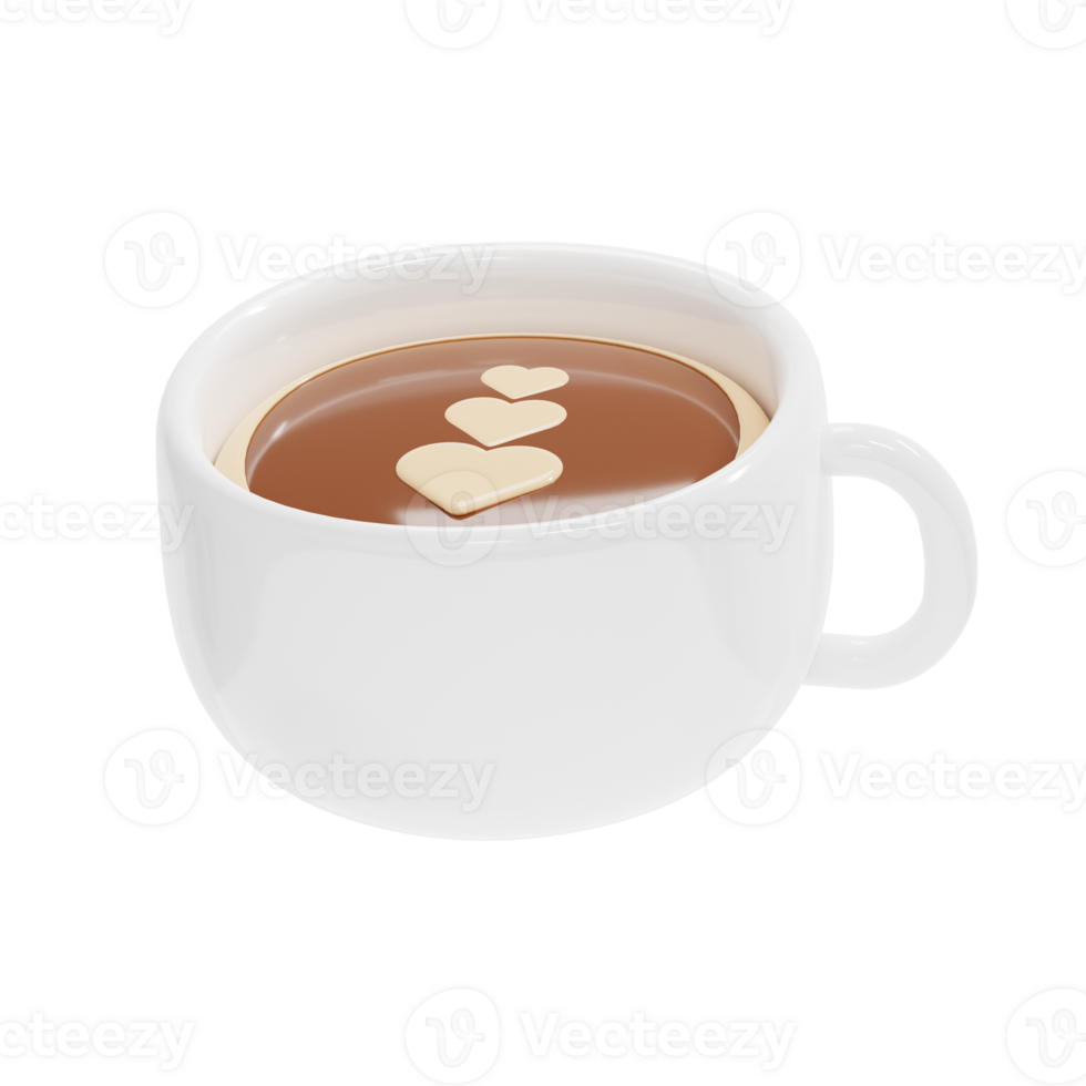 latte art 3D Illustration png