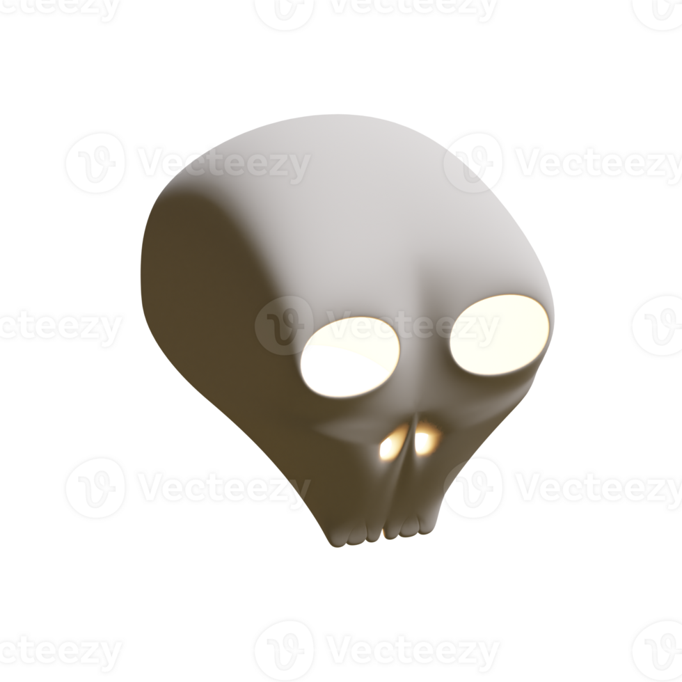 Halloween Skull 3D Render Element png