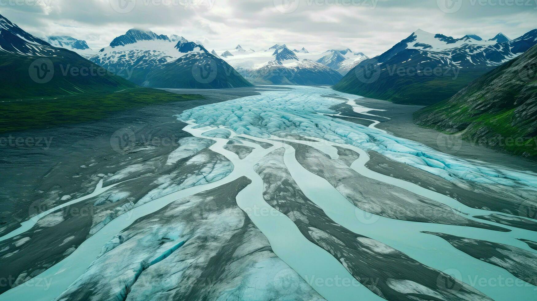 winter arctic glacier rivers ai generated photo