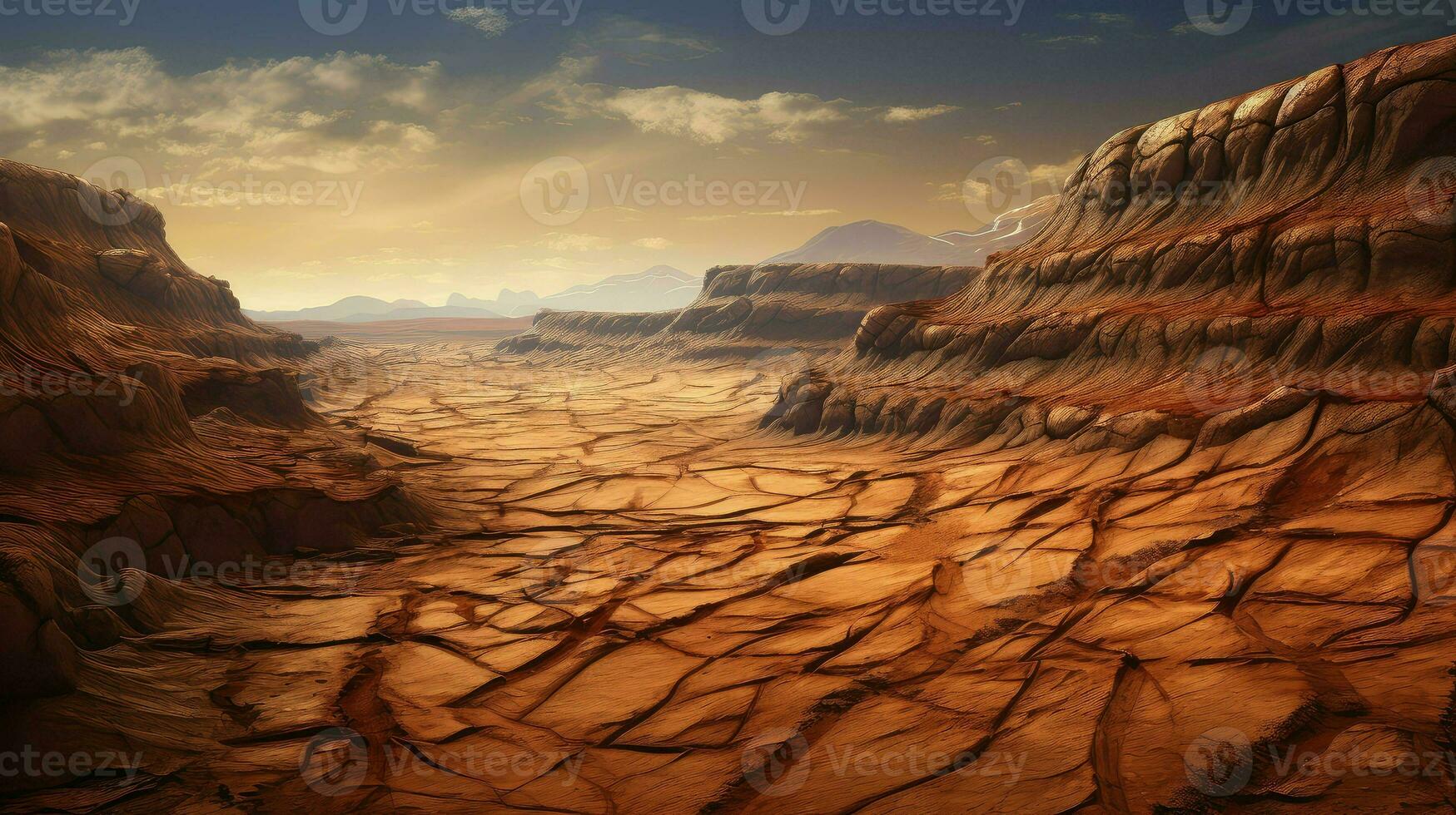 red mars trenches linear ai generated photo
