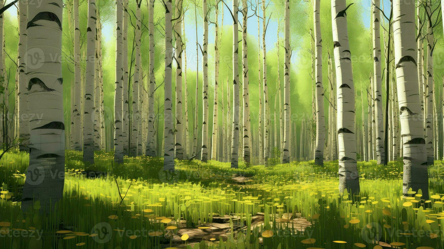 trees aspen grove forest ai generated photo