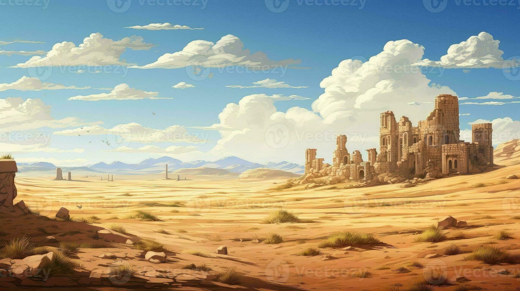 nature syrian desert steppe ai generated photo