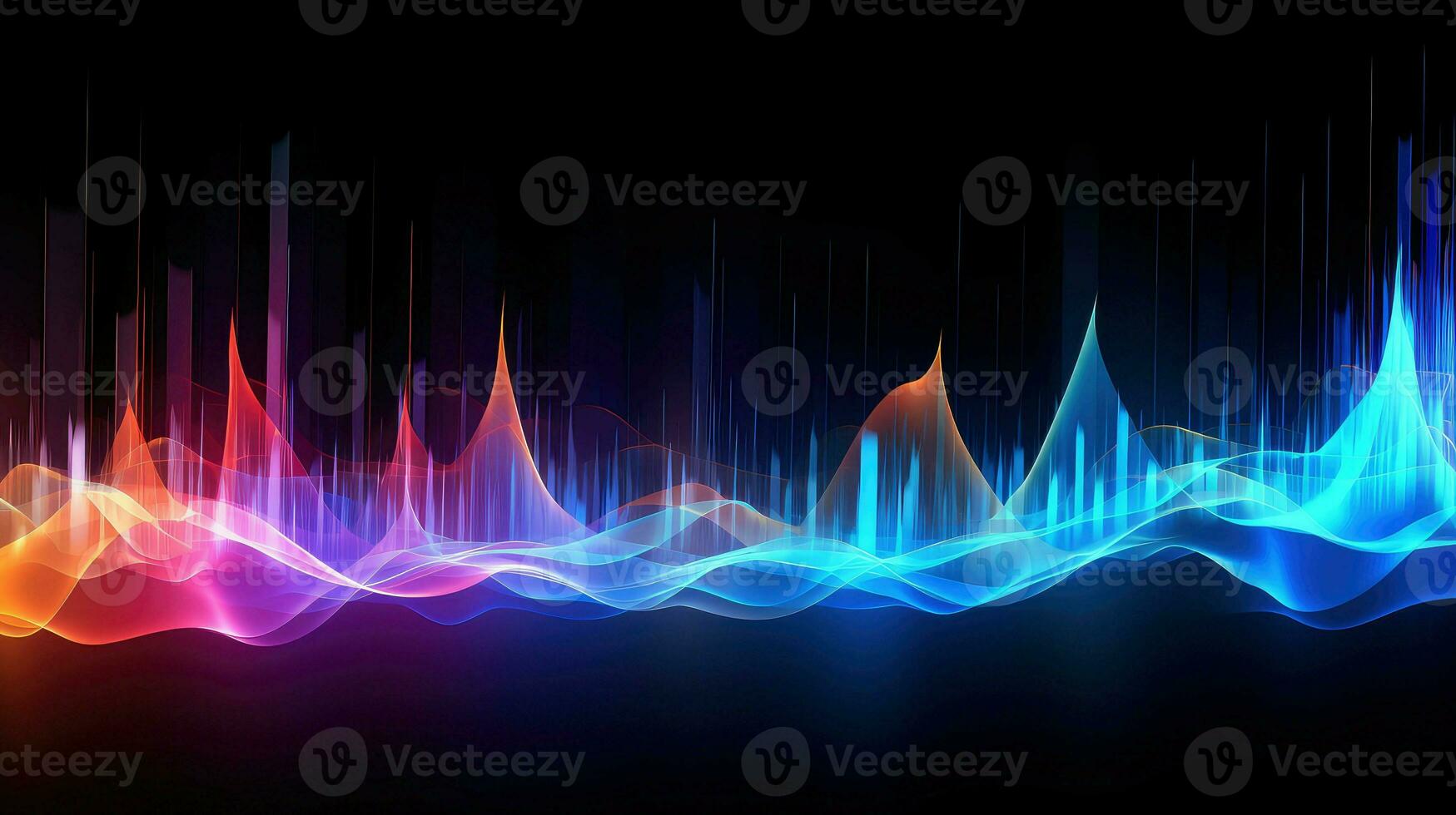audio sound wave cascade ai generated photo
