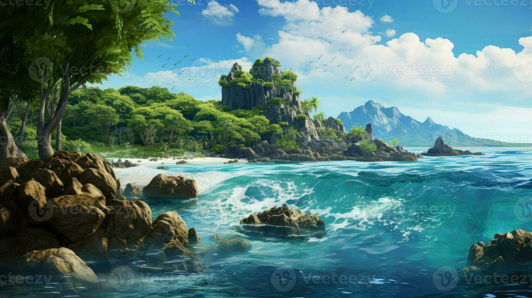 travel island marine sanctuaries ai generated photo