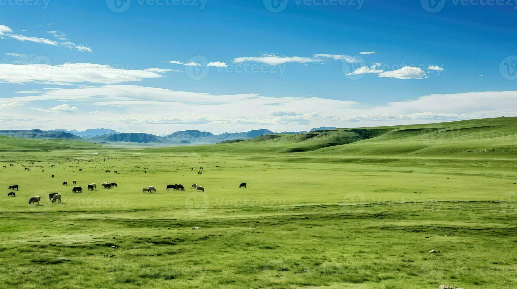 mongolia mongolian steppes expansive ai generated photo