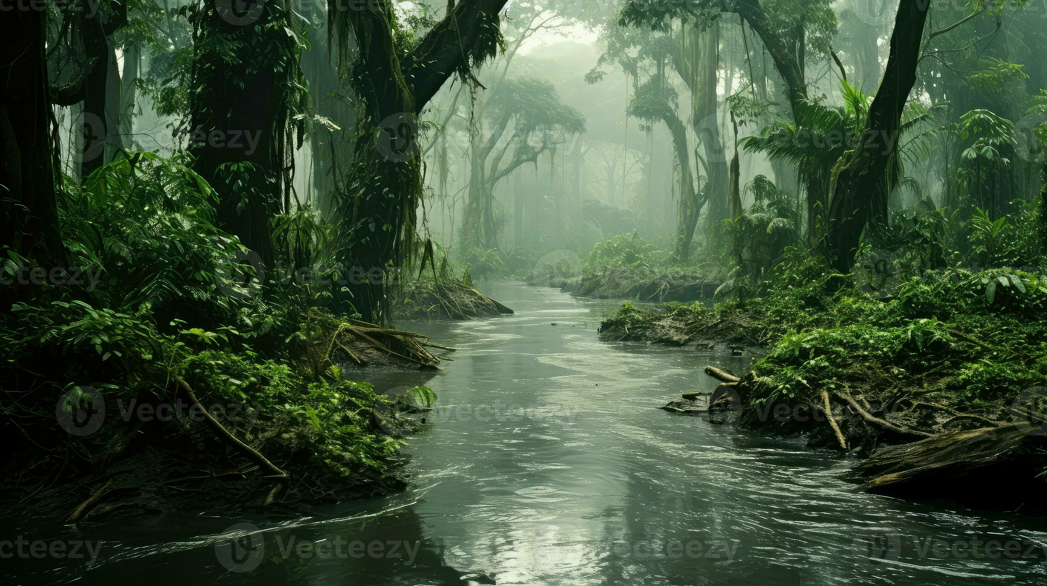 africa congo rainforest swamps ai generated 29109371 Stock Photo at