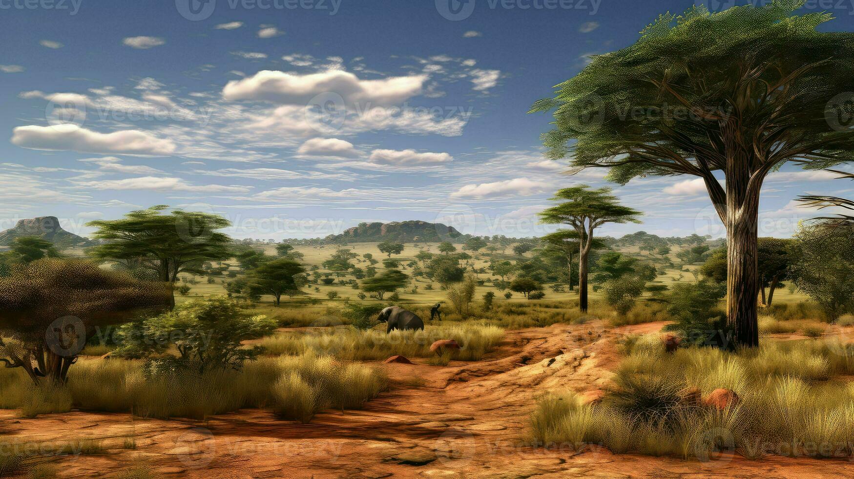 nature african savannah woodland ai generated photo