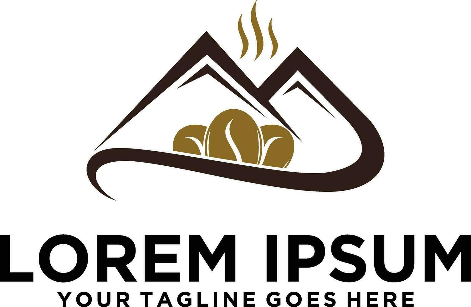 Mountain Coffee icon logo design vector