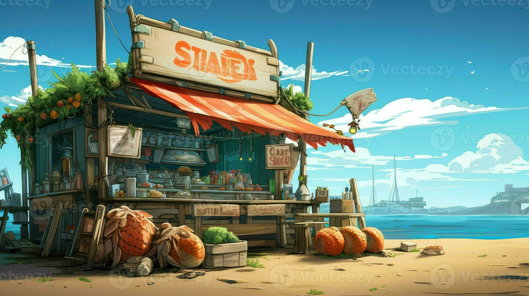 coast seafood shacks coastal ai generated photo