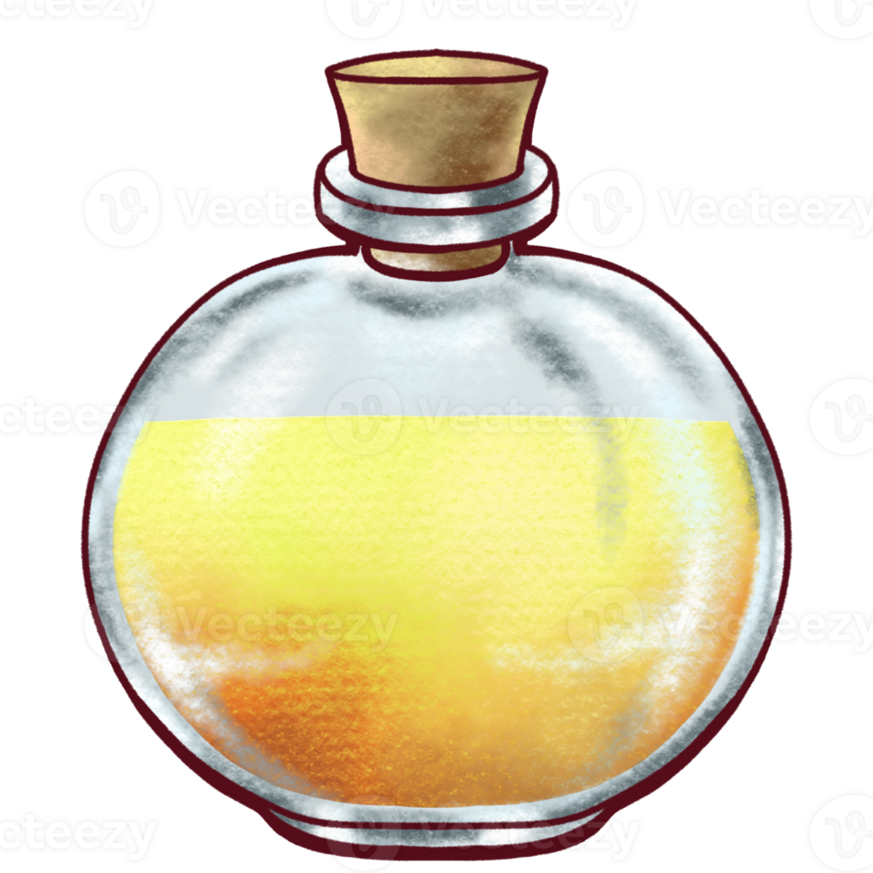 Yellow liquid in a flask png