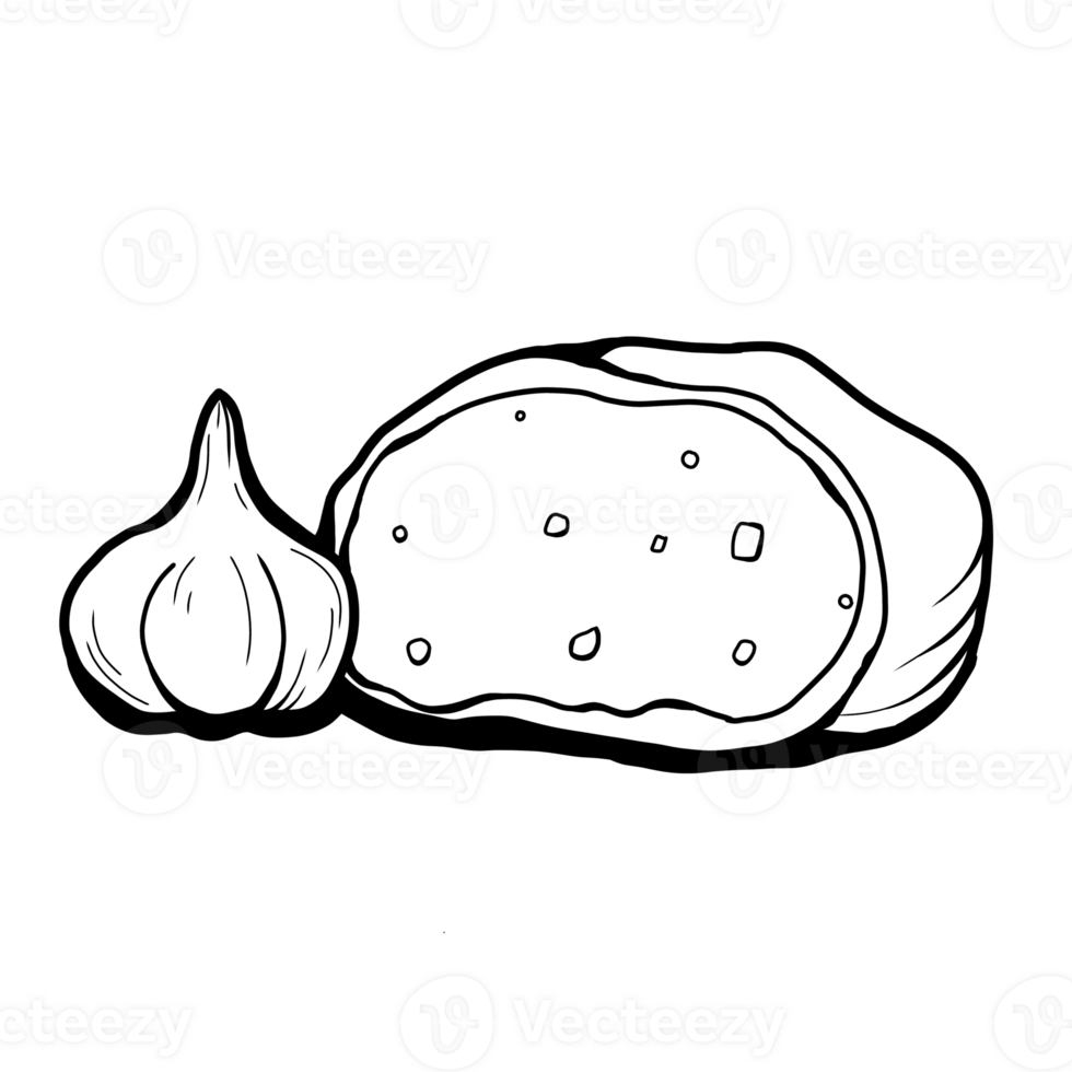 garlic bread line art 29109582 PNG