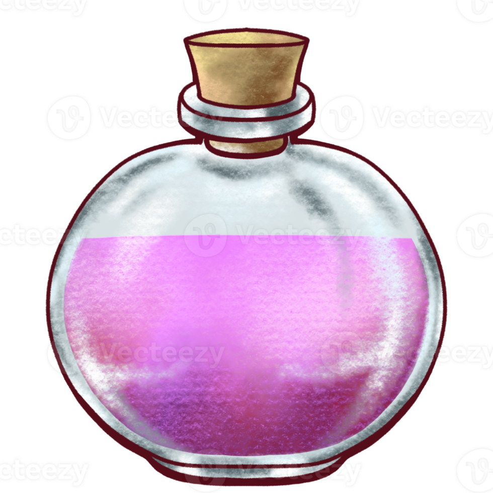 Pink purple liquid in a flask png