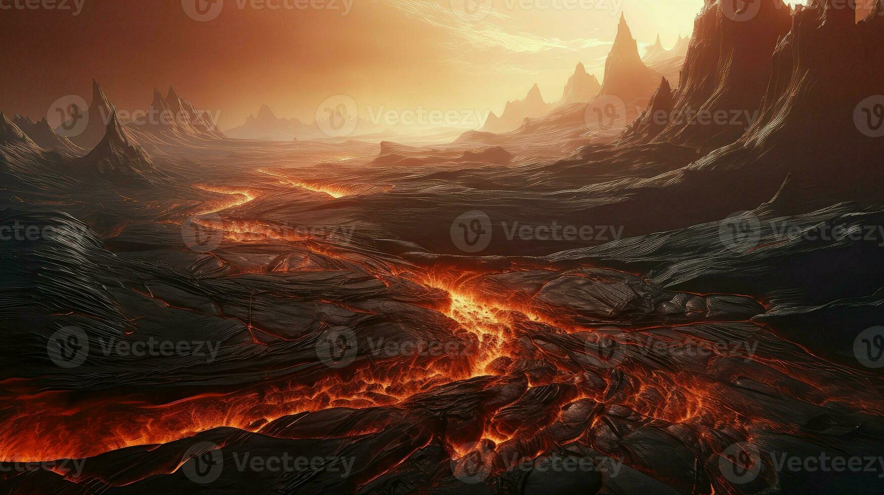 rock mars lava flows ai generated photo