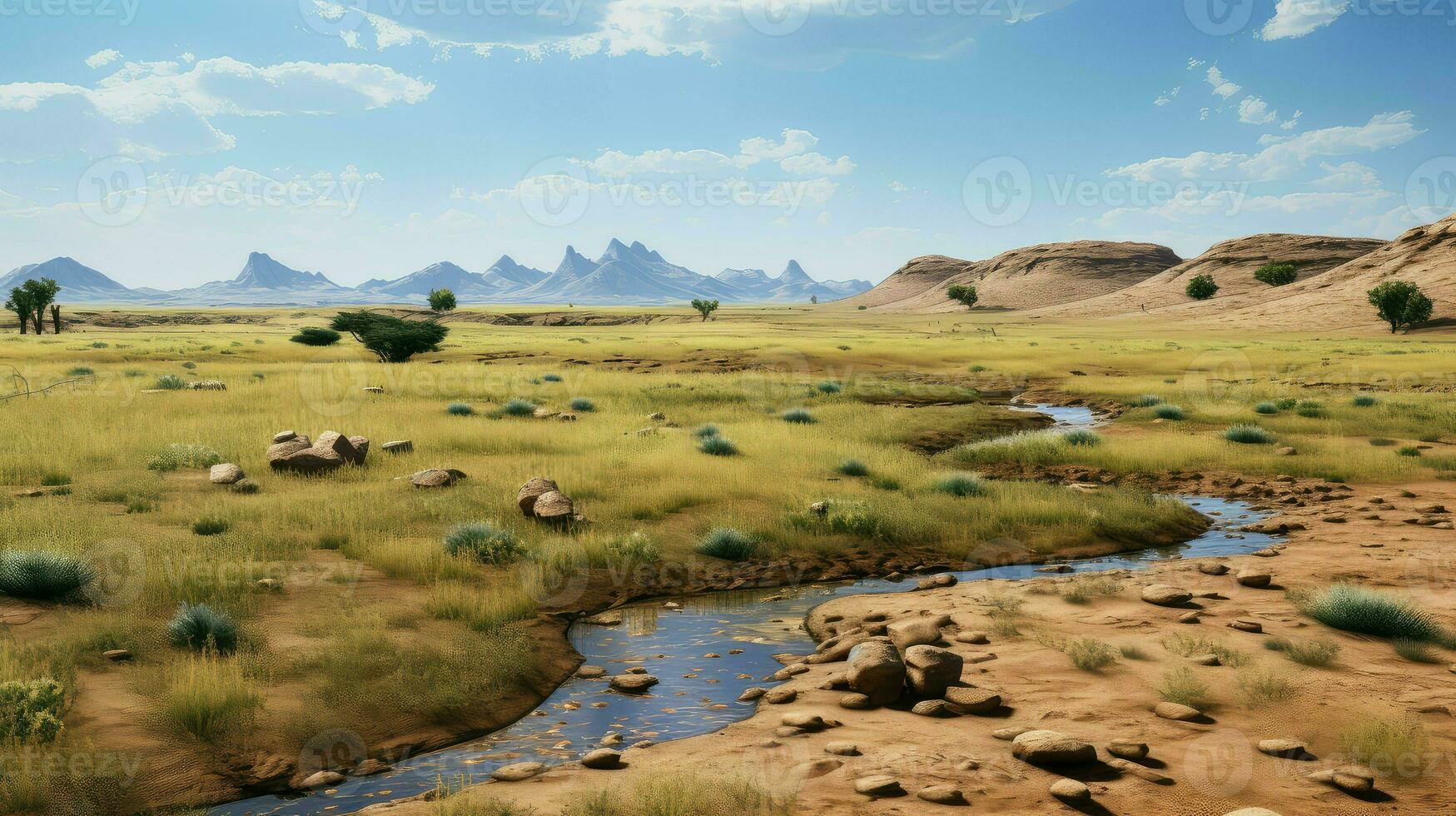 landscape semi desert grasslands ai generated photo