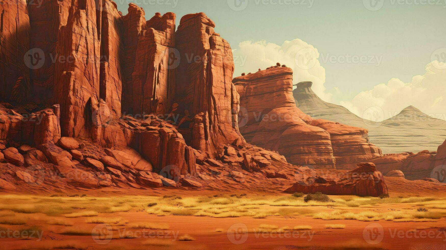 sky red rock canyons ai generated photo