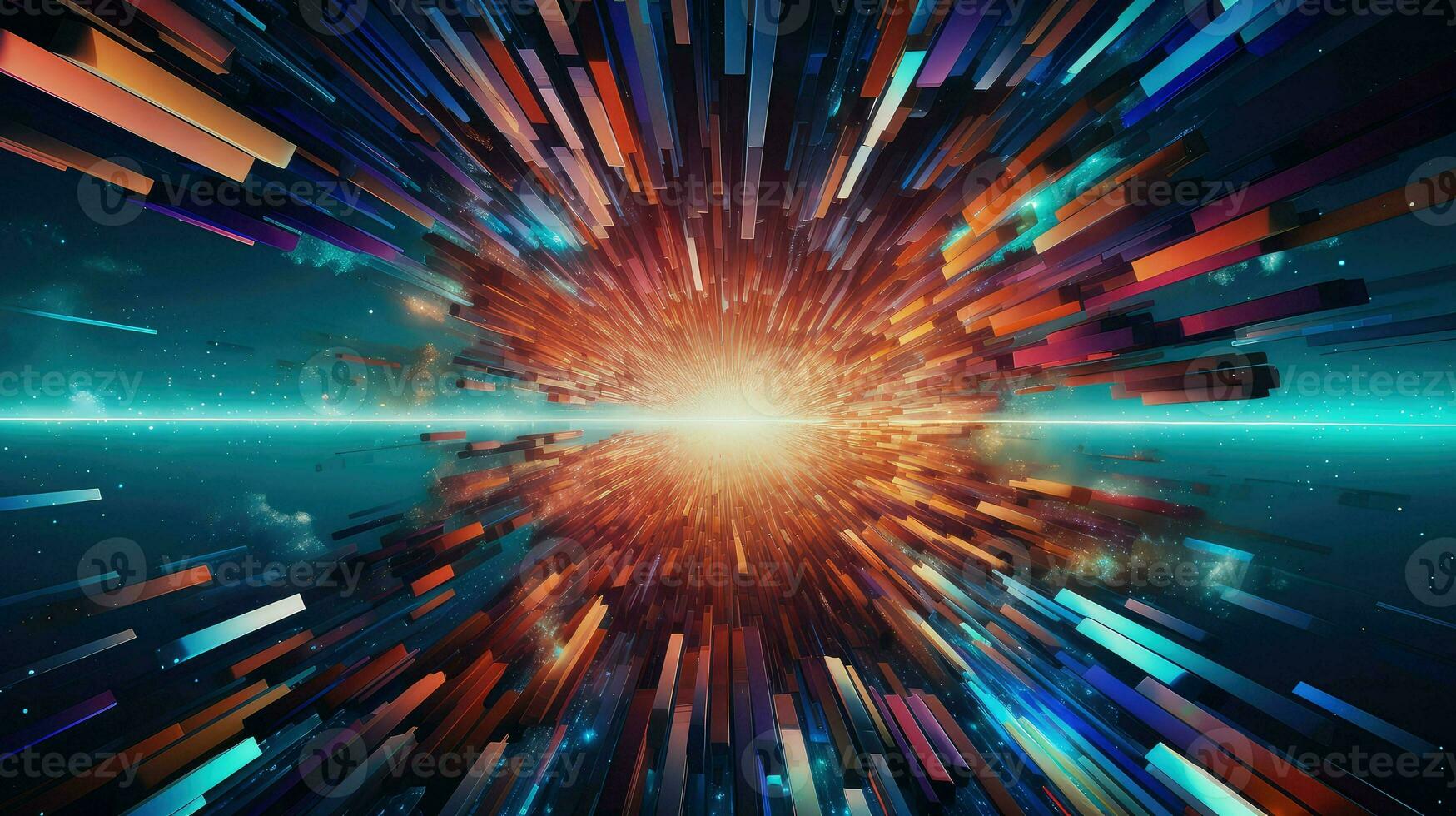 background digital pixel explosion ai generated photo