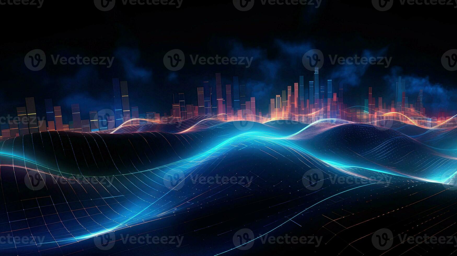 nology tech circuit waves ai generated photo