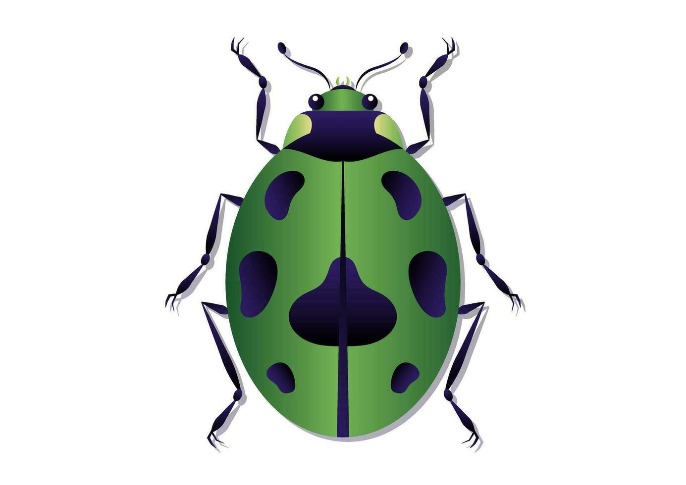 verde escarabajo vector Arte. verde mariquita clipart aislado en blanco antecedentes