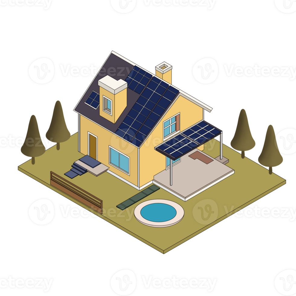 solar paneles instalación en familia casa techo, conectando el hogar renovable poder energía sistema a red, limpiar electricidad producción, solar paneles instalación Servicio png