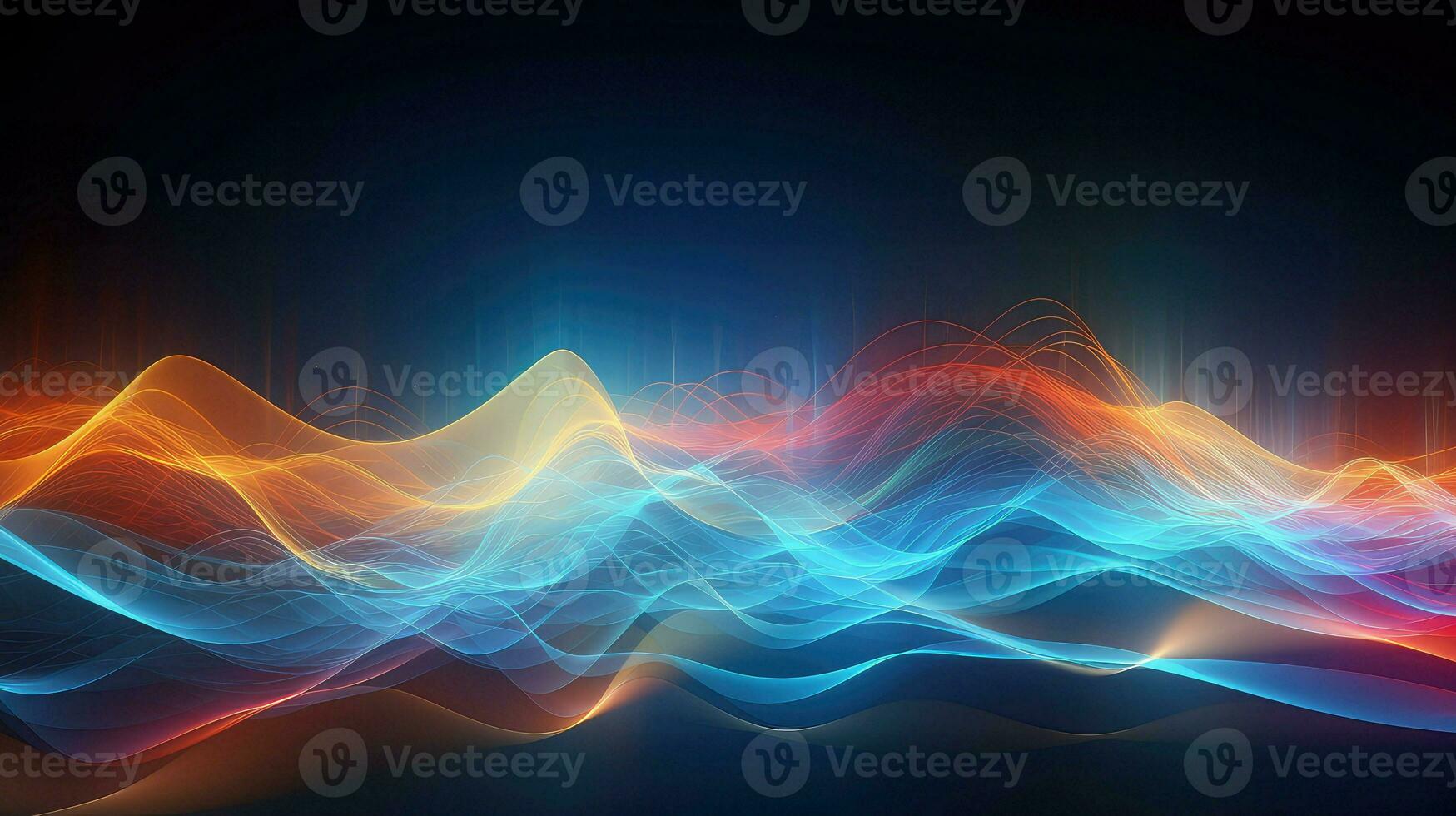 abstract dynamic soundwaves composition ai generated photo