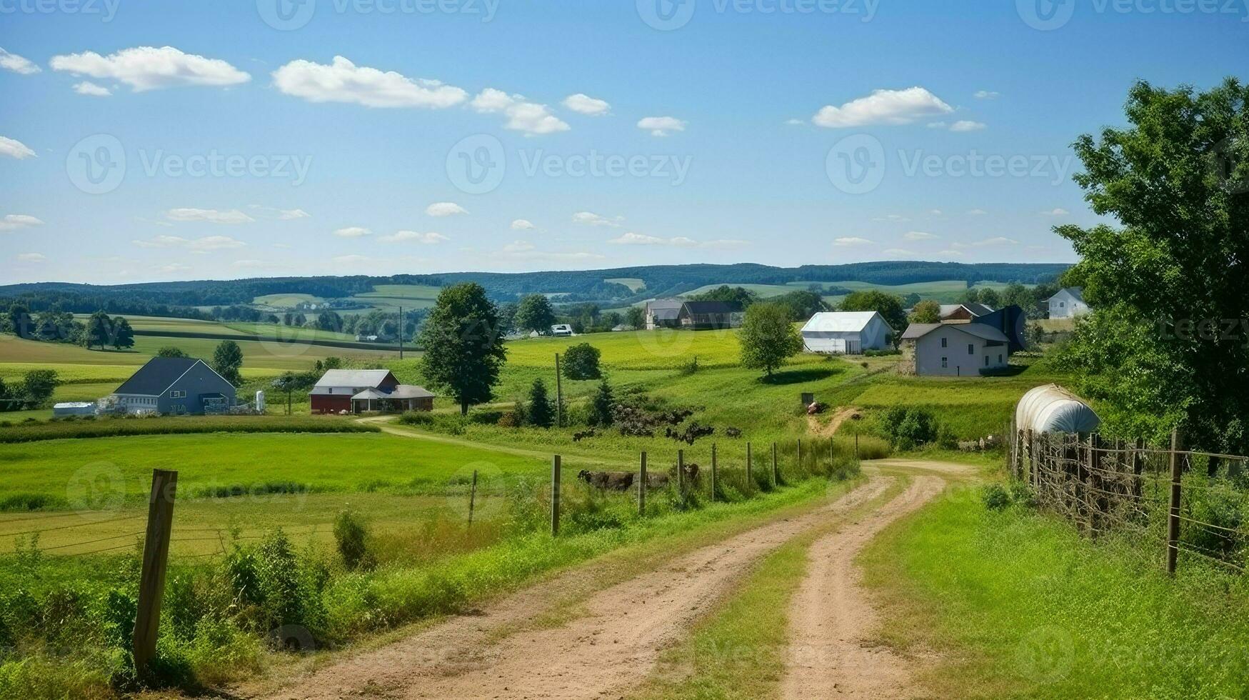 horse amish countryside picturesque ai generated photo