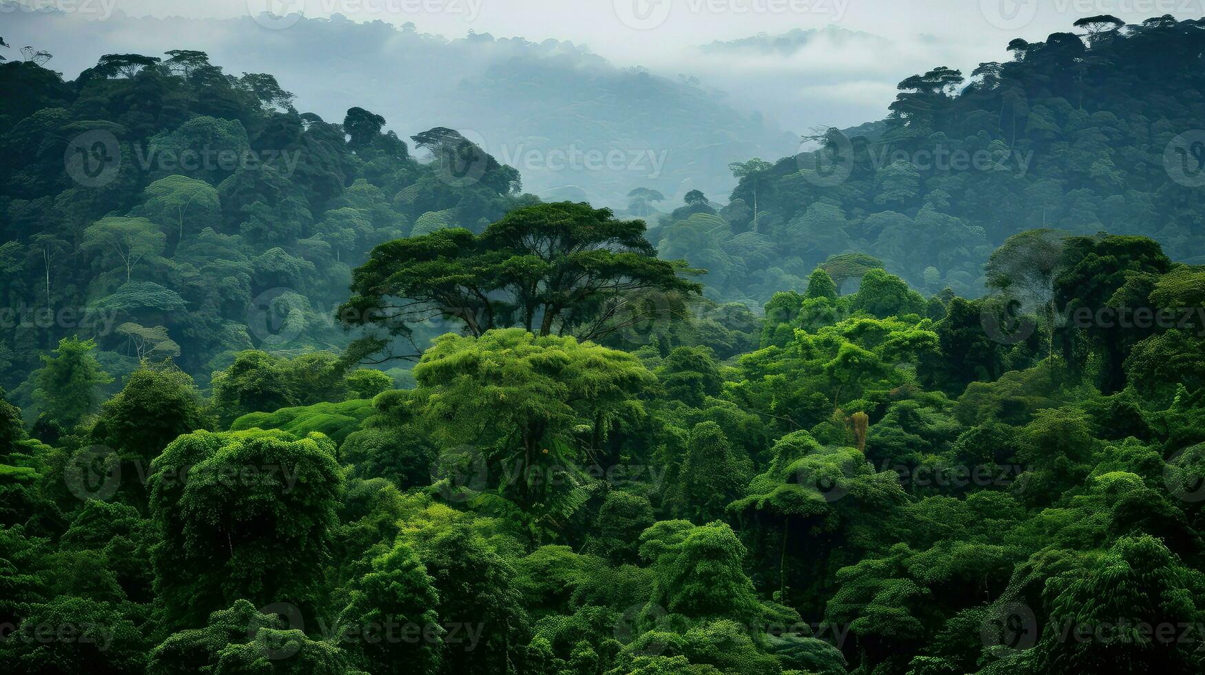 tree cameroon rainforest central ai generated photo