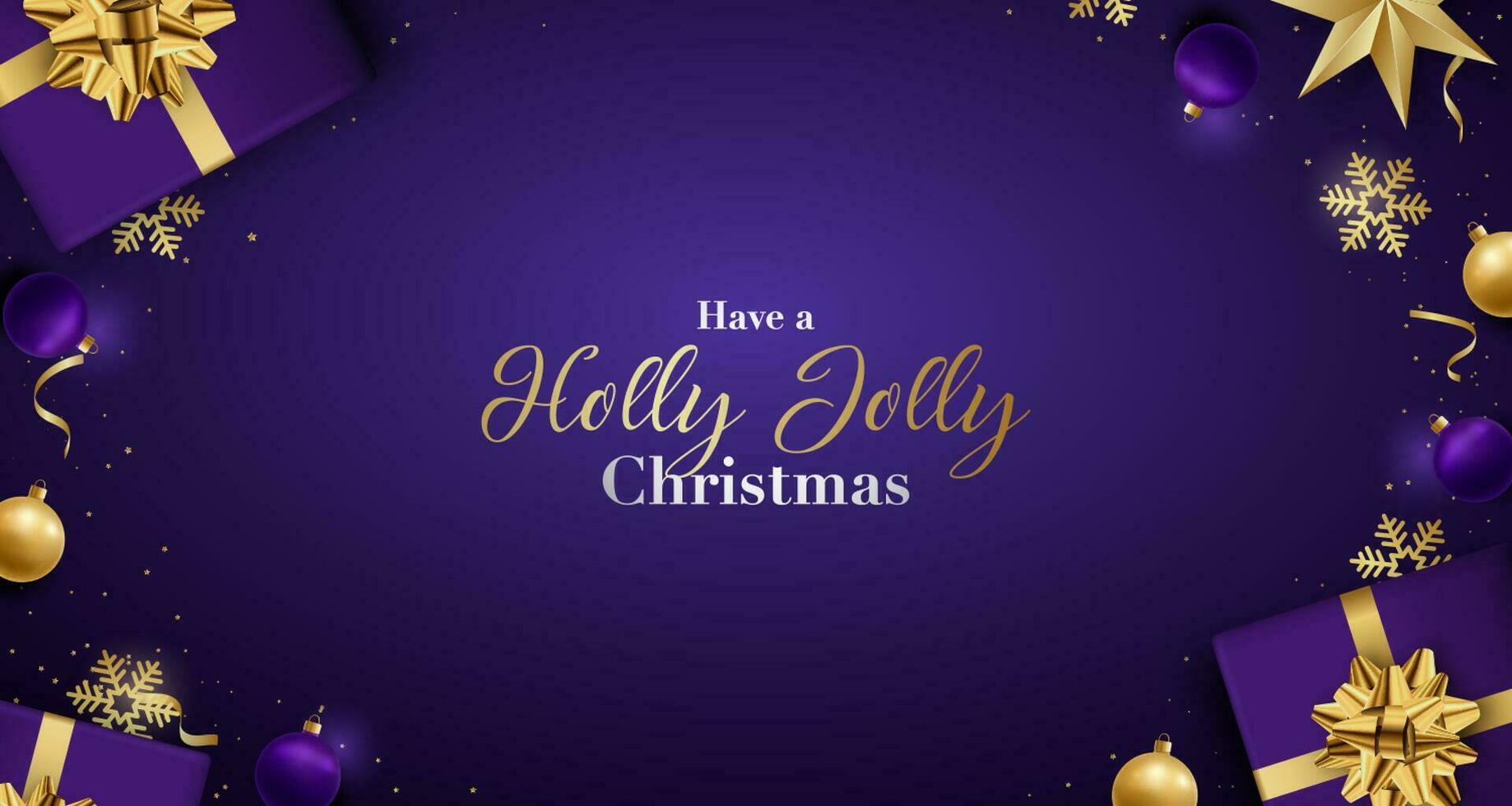 Have a Holly Jolly Christmas. Xmas flat lay composition. vector