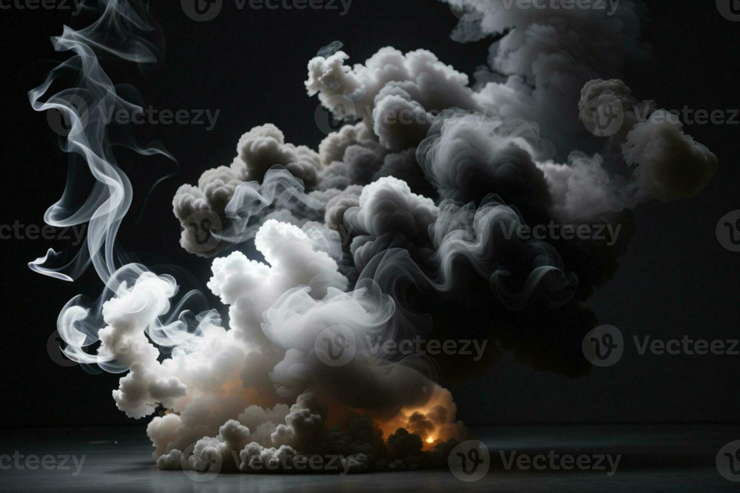 White smoke. AI generated photo