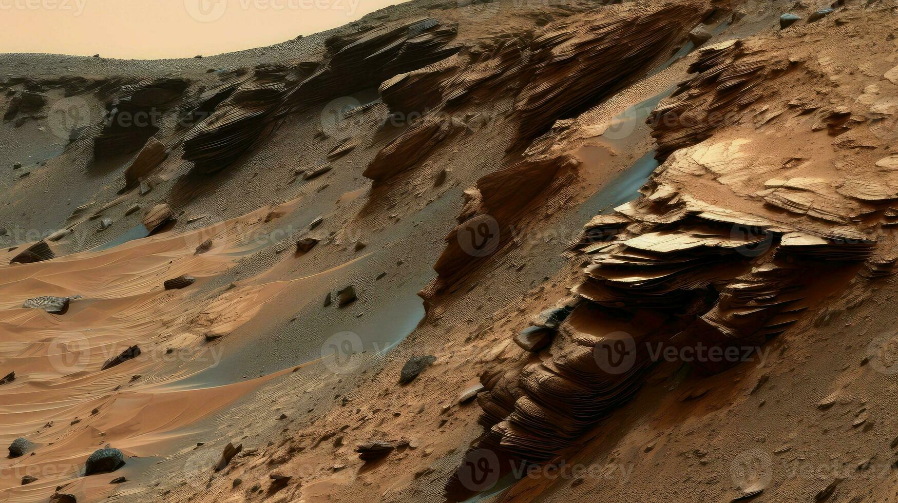 labyrinth mars landslides evidence ai generated photo