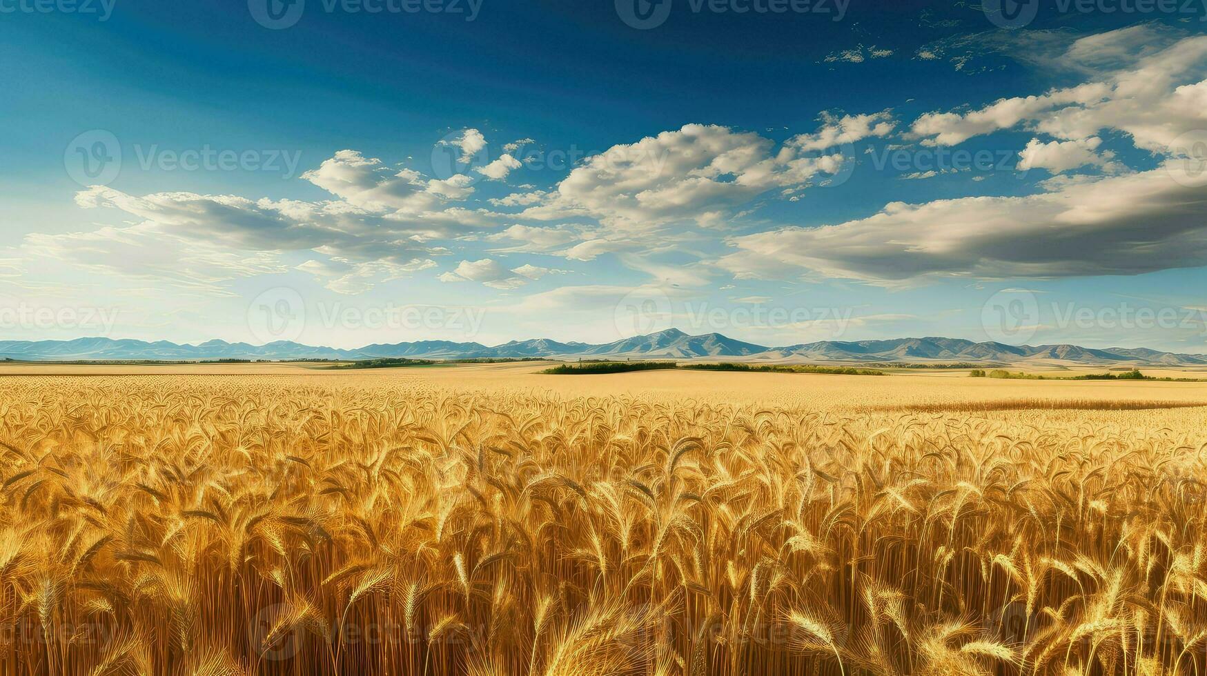 campo Montana trigo campos ai generado foto