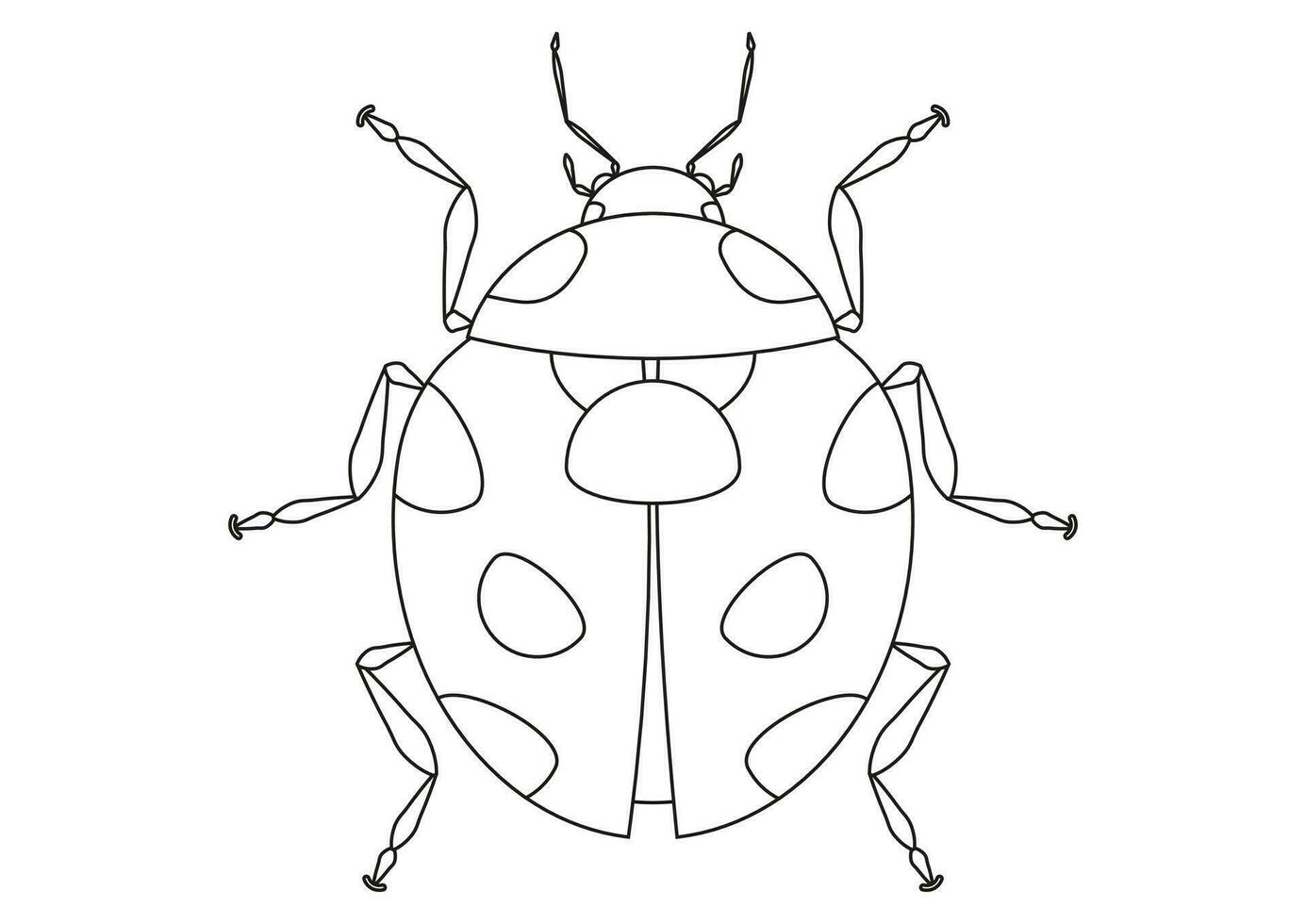 Coloring Page of a Ladybug Cartoon Character Vector