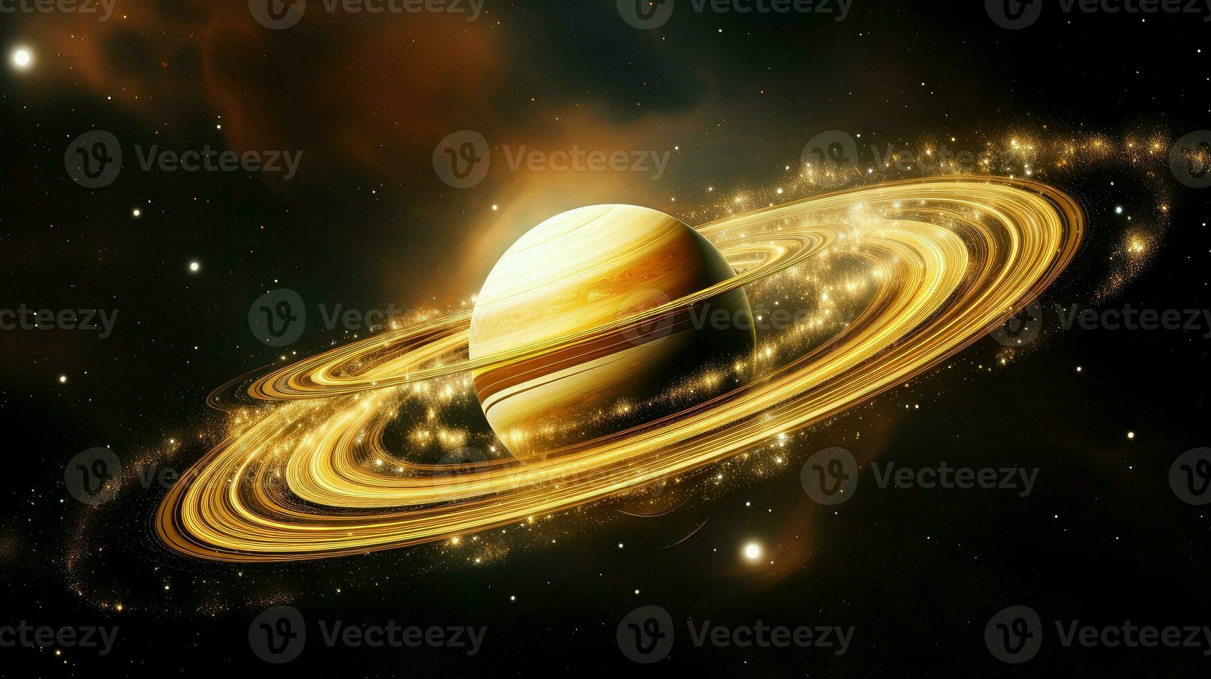 planeta Saturno anillado majestad ai generado foto