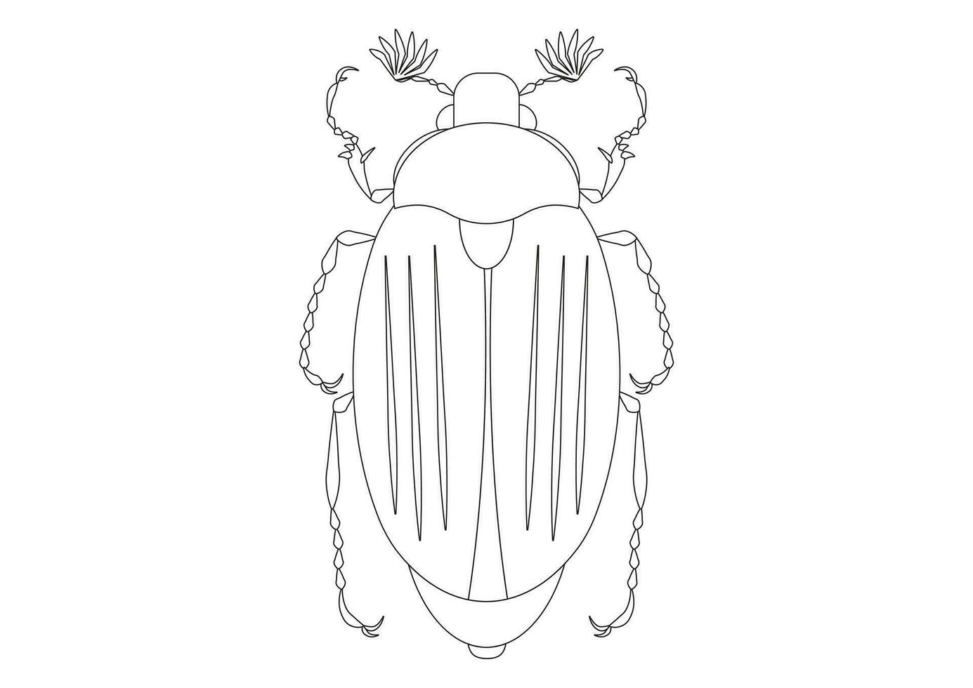 negro y blanco mayo escarabajo clipart vector aislado en blanco antecedentes. colorante página de un mayo escarabajo