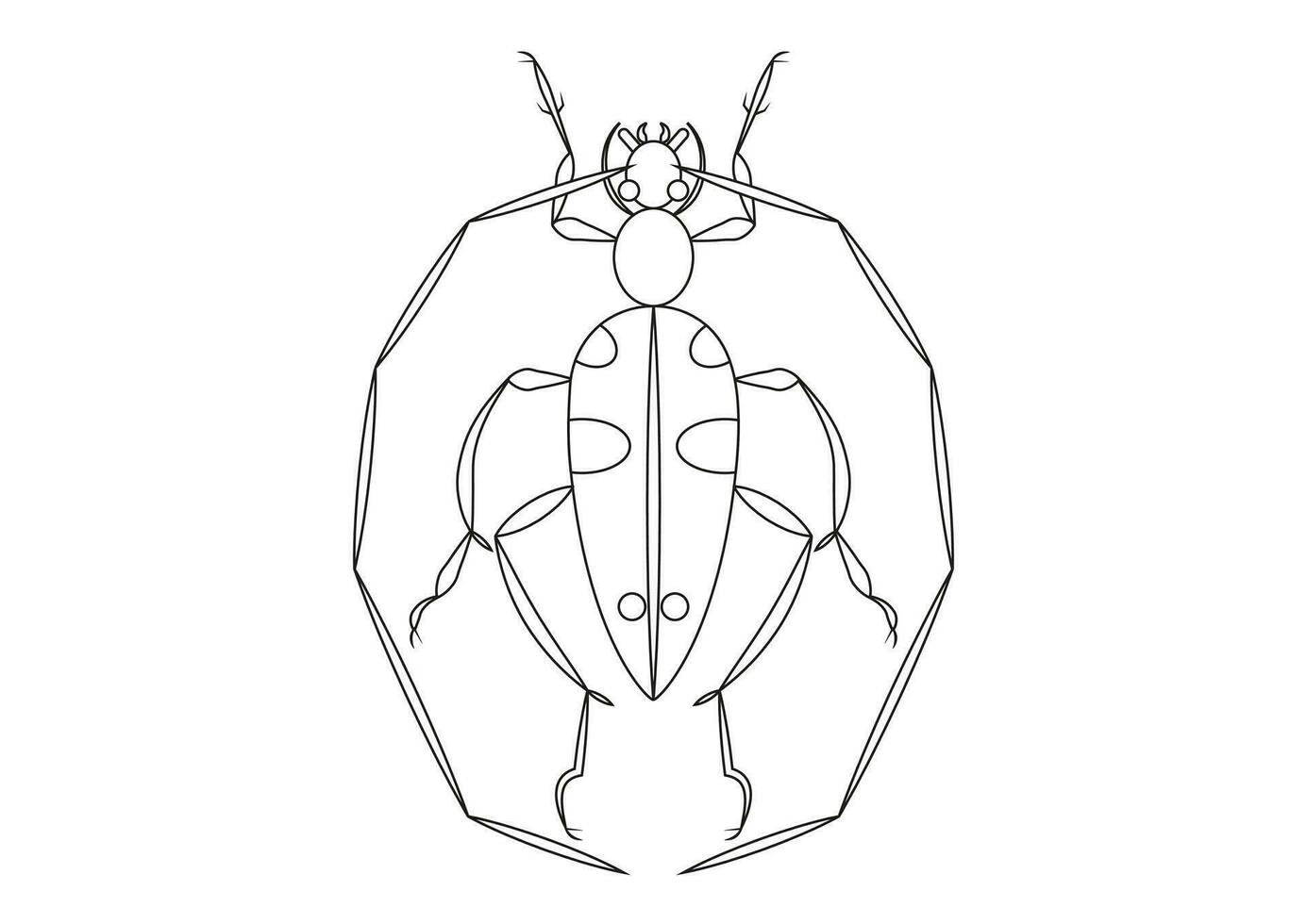 negro y blanco escarabajo insecto con gigante antenas clipart.colorear página de escarabajo insecto con gigante antenas vector