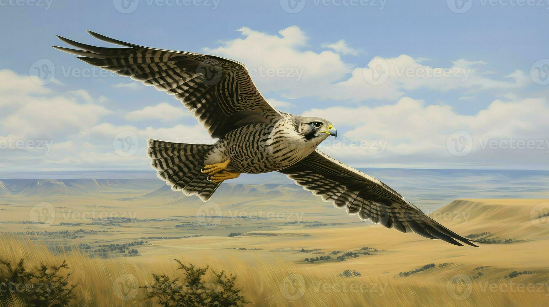 bird prairie falcon flight ai generated photo