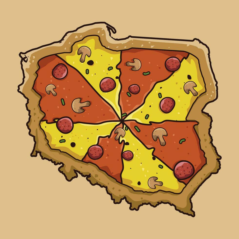 poland map vector pizza