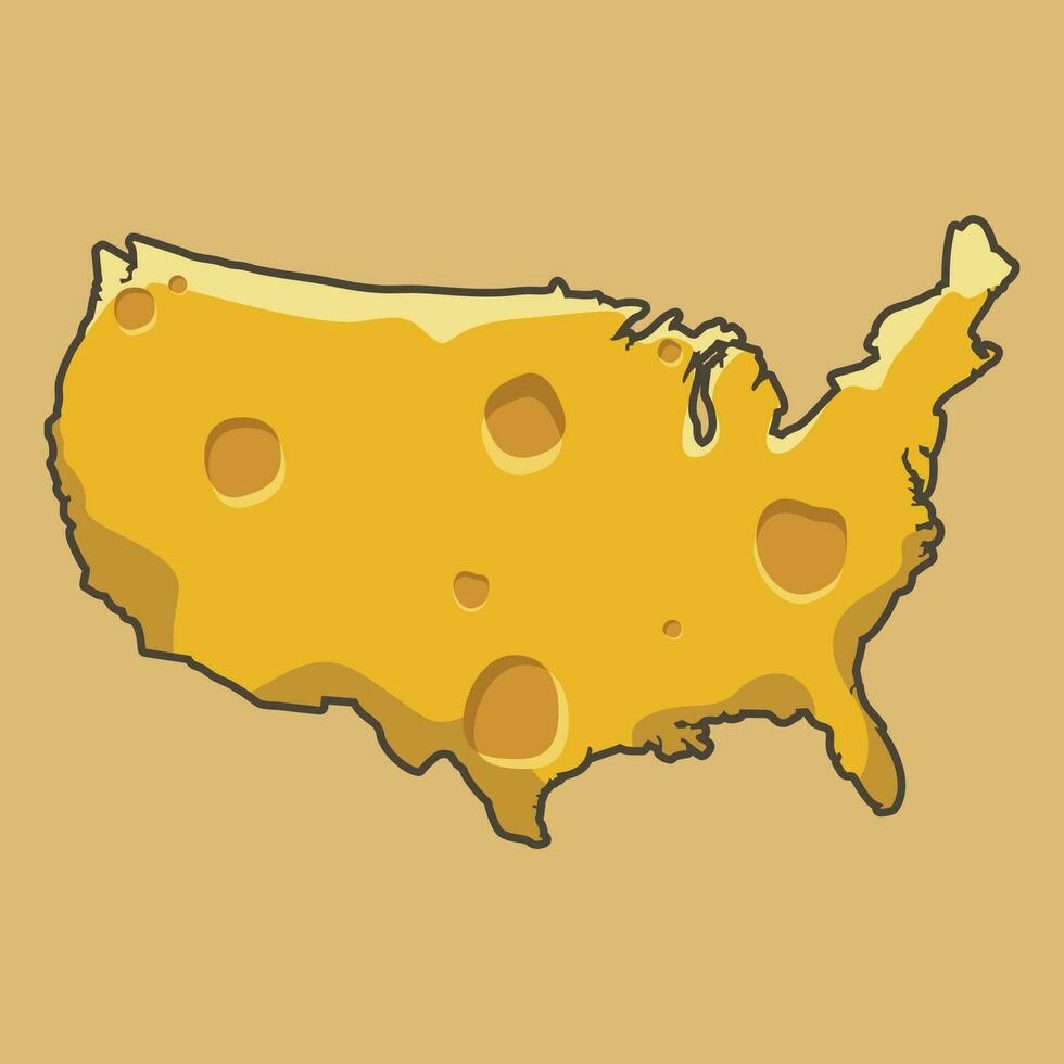 cheese america map vector