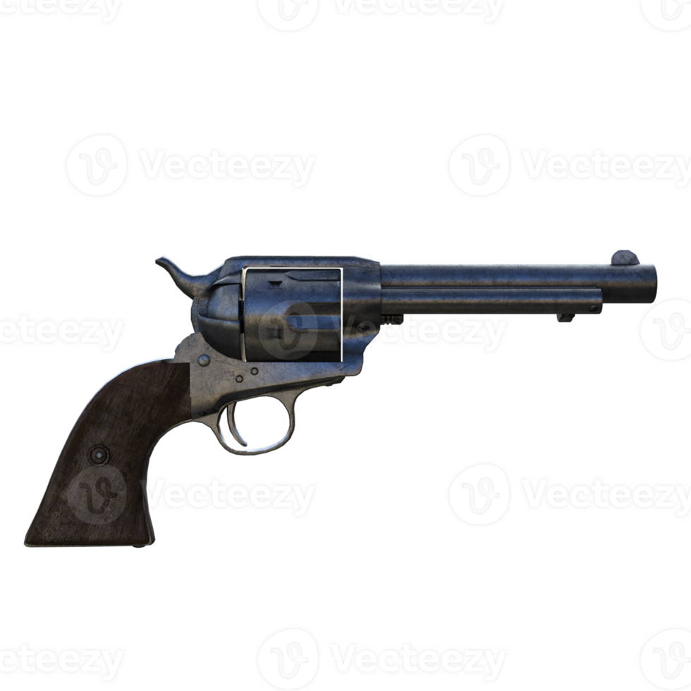a revolver gun on a transparent background png